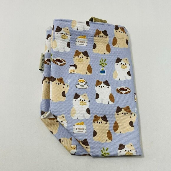 Moshi Tote Bag Purse Shopping Foldable Cat Kitten Pattern Zip Everyday Casual - Picture 5 of 12